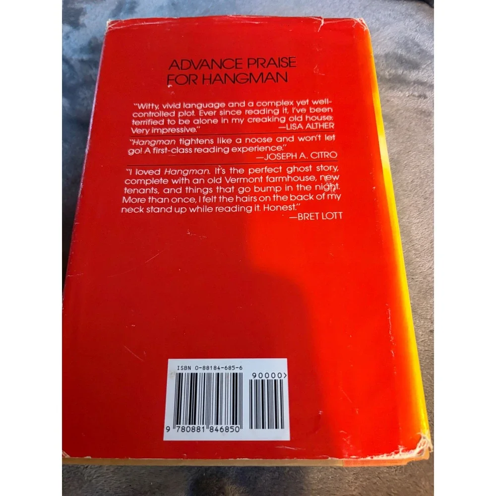 Hangman‎ A Novel by Christopher A Bohjalian 1991 First Edition Hardcover
